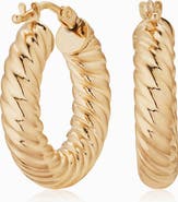 Oradina 14K Yellow Gold Goddess Bold Hoops