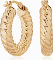 Oradina 14K Yellow Gold Goddess Bold Hoops