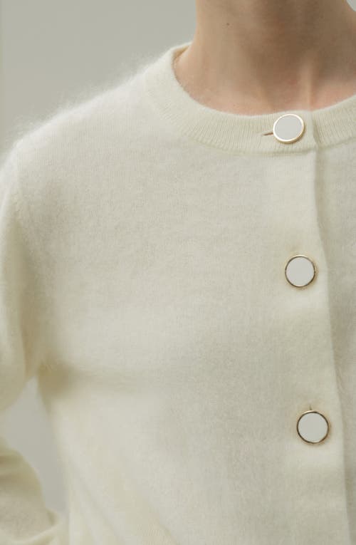 Lilysilk Ultra-soft Brushed Cashmere Cardigan In White