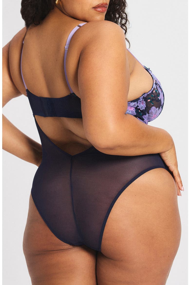 Fleur Fantasy Underwire Teddy, Alternate, color, DARK AND STORMY BLUE