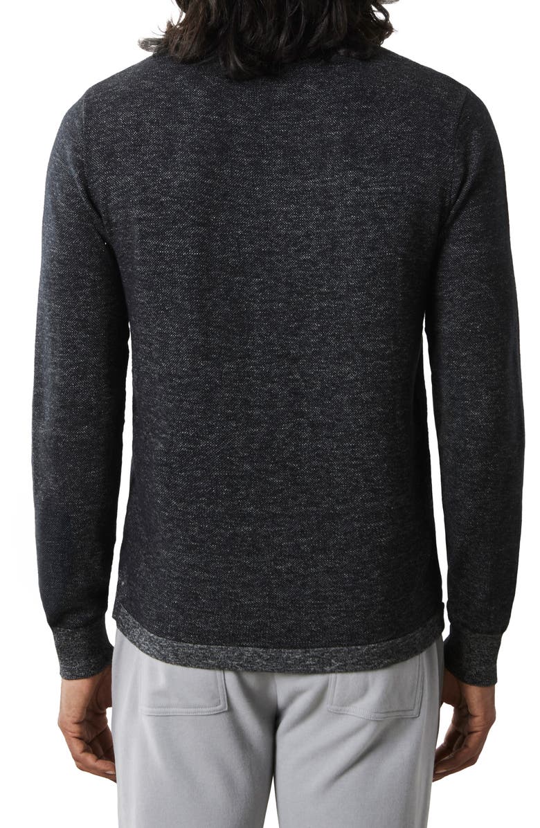 Robert Barakett Fielder Cotton & Cashmere Piqué Polo Sweater, Alternate, color, Black