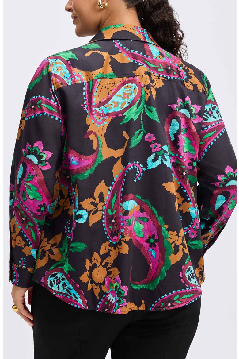 Hampton Painted Wrinkle Resistant Button-Up Shirt, Alternate, color, BLACK MULTI