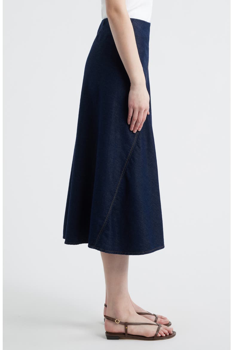 Featherweight Lisbon Denim Midi Skirt, Alternate, color, OCEAN RINSE