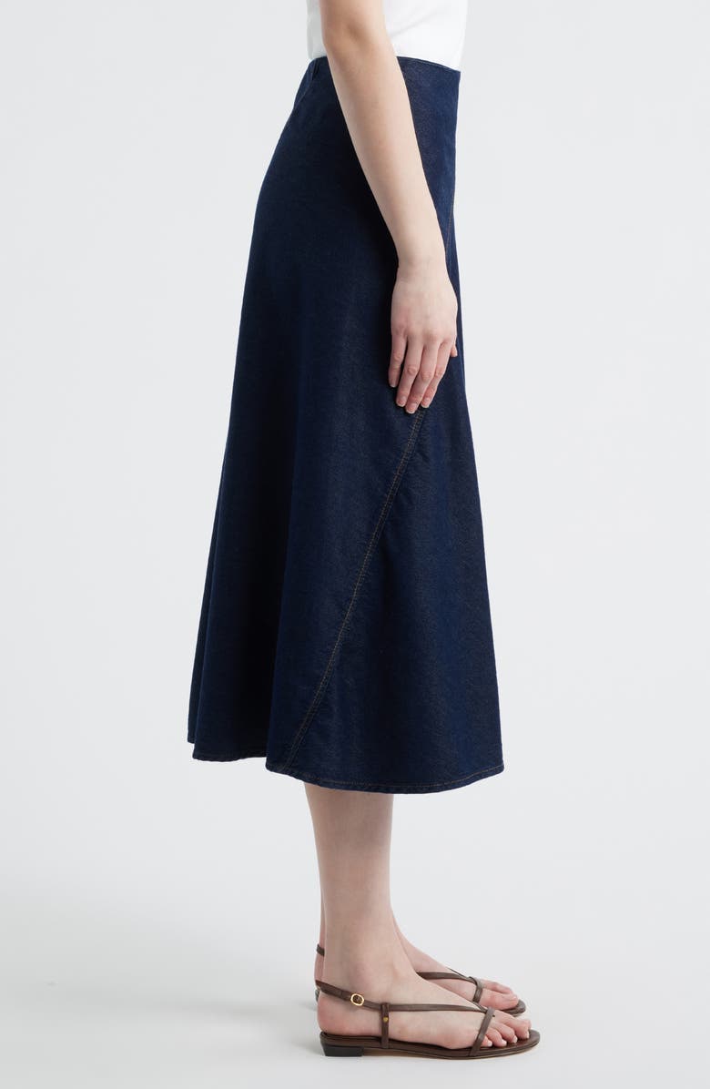 rag & bone Lisbon Denim Midi Skirt, Alternate, color, Ocean Rinse