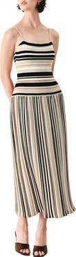 FREEMARKET Stripe Sleeveless Cotton Knit Maxi Dress