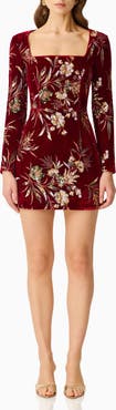 Elliatt Corrina Sequin Long Sleeve Velvet Minidress