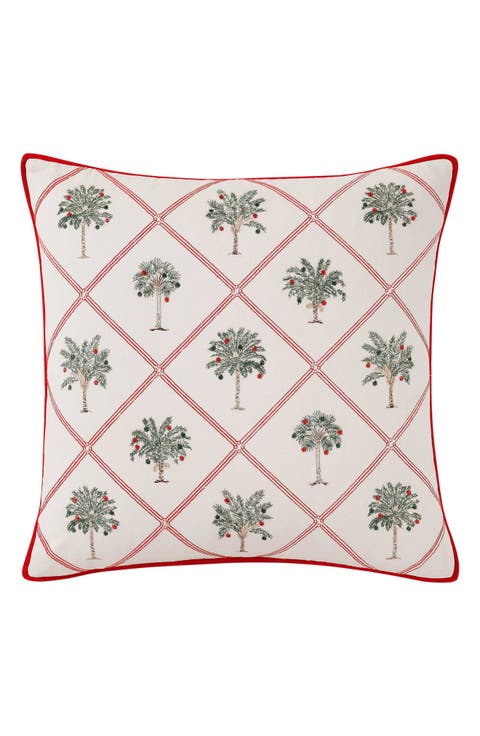 Palm Tree Trellis Decorative Accent Pillow