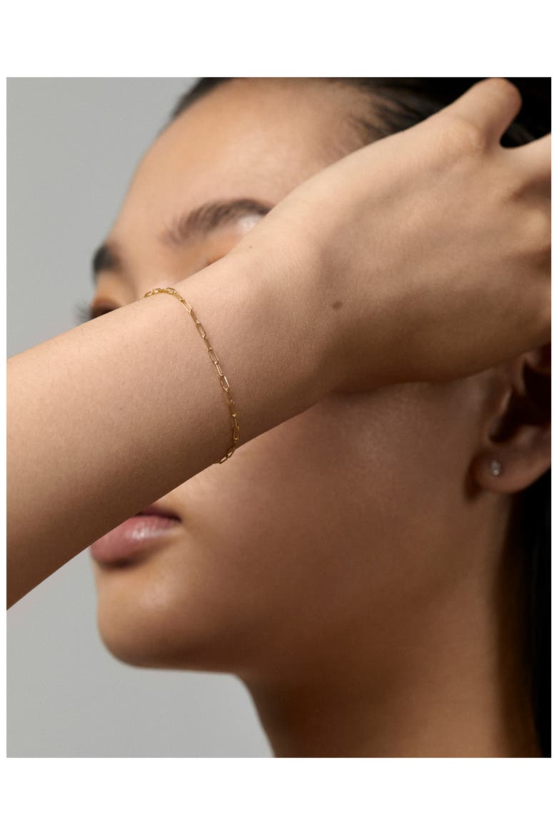 14K Gold Paper Clip Chain Bracelet, Alternate, color, 14KT SOLID GOLD