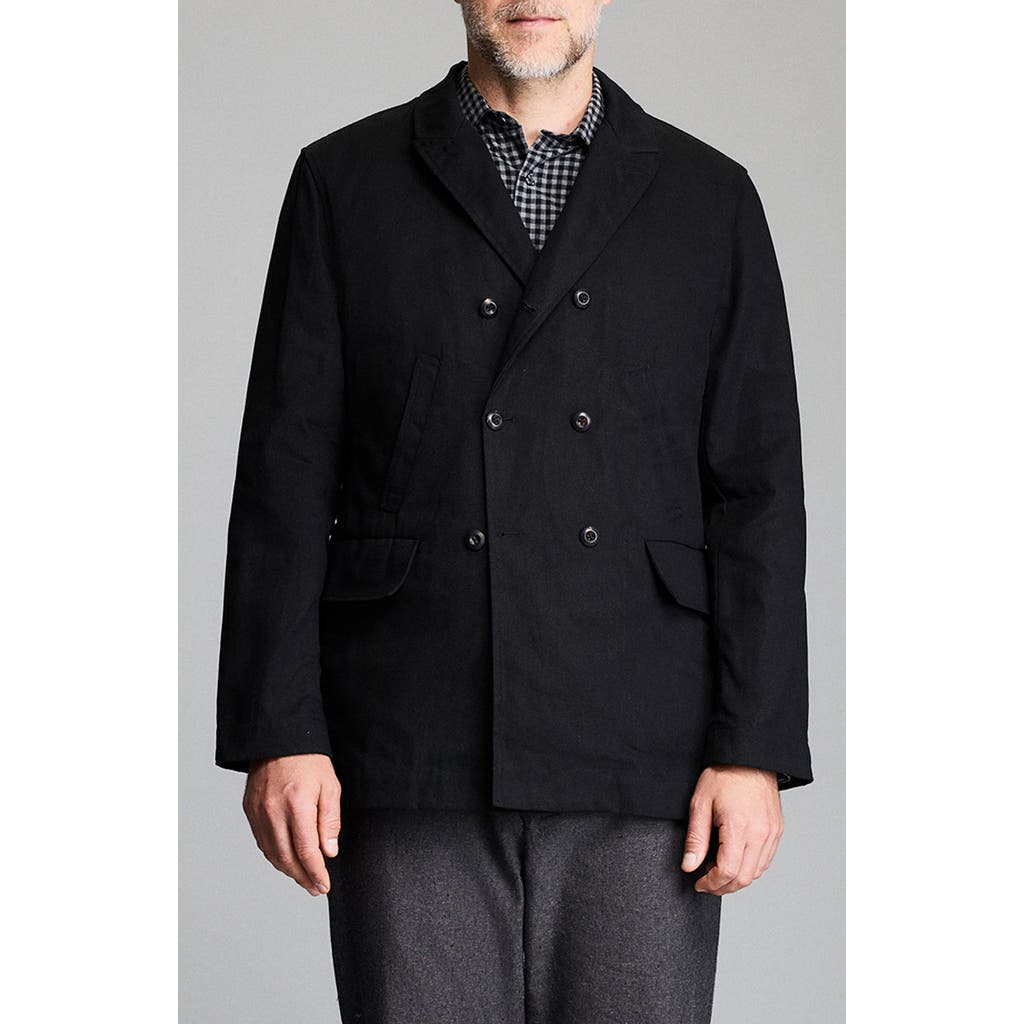 Billy Reid Bond Waxed Canvas Peacoat in Black  product