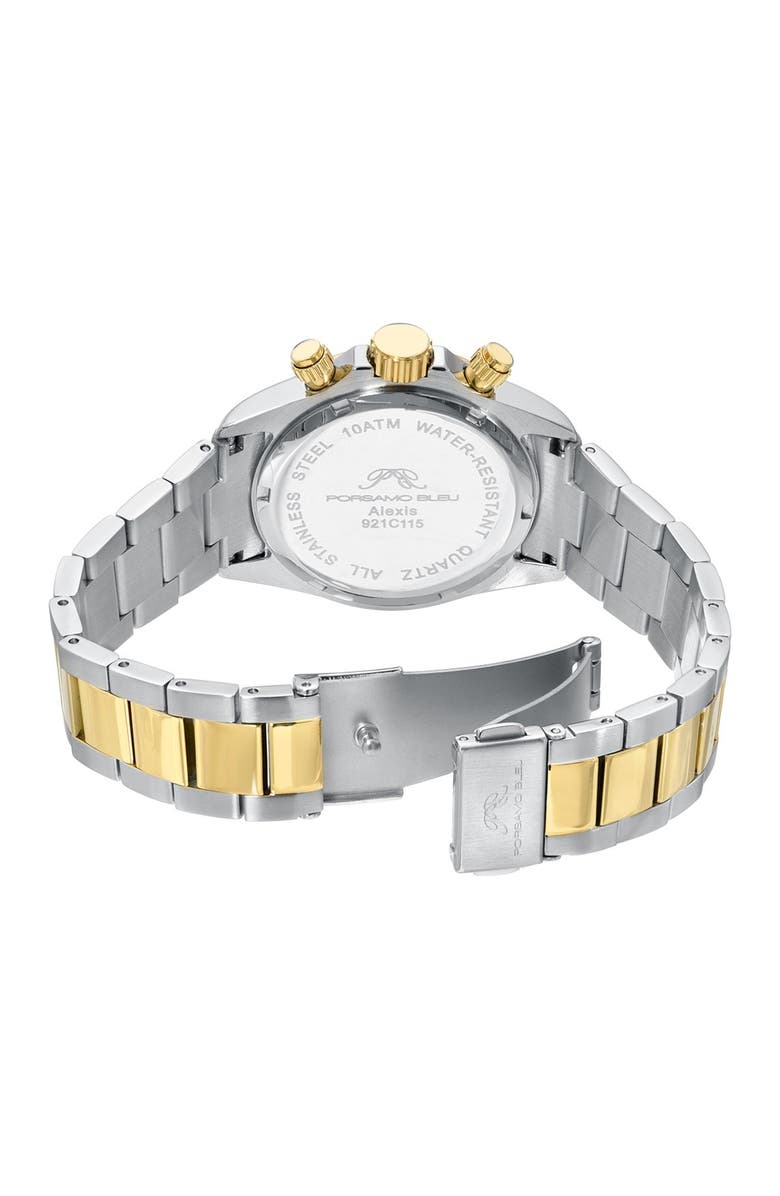 PORSAMO BLEU Alexis Multi-Function Bracelet Watch, 37mm, Alternate, color, Two-Tone-White