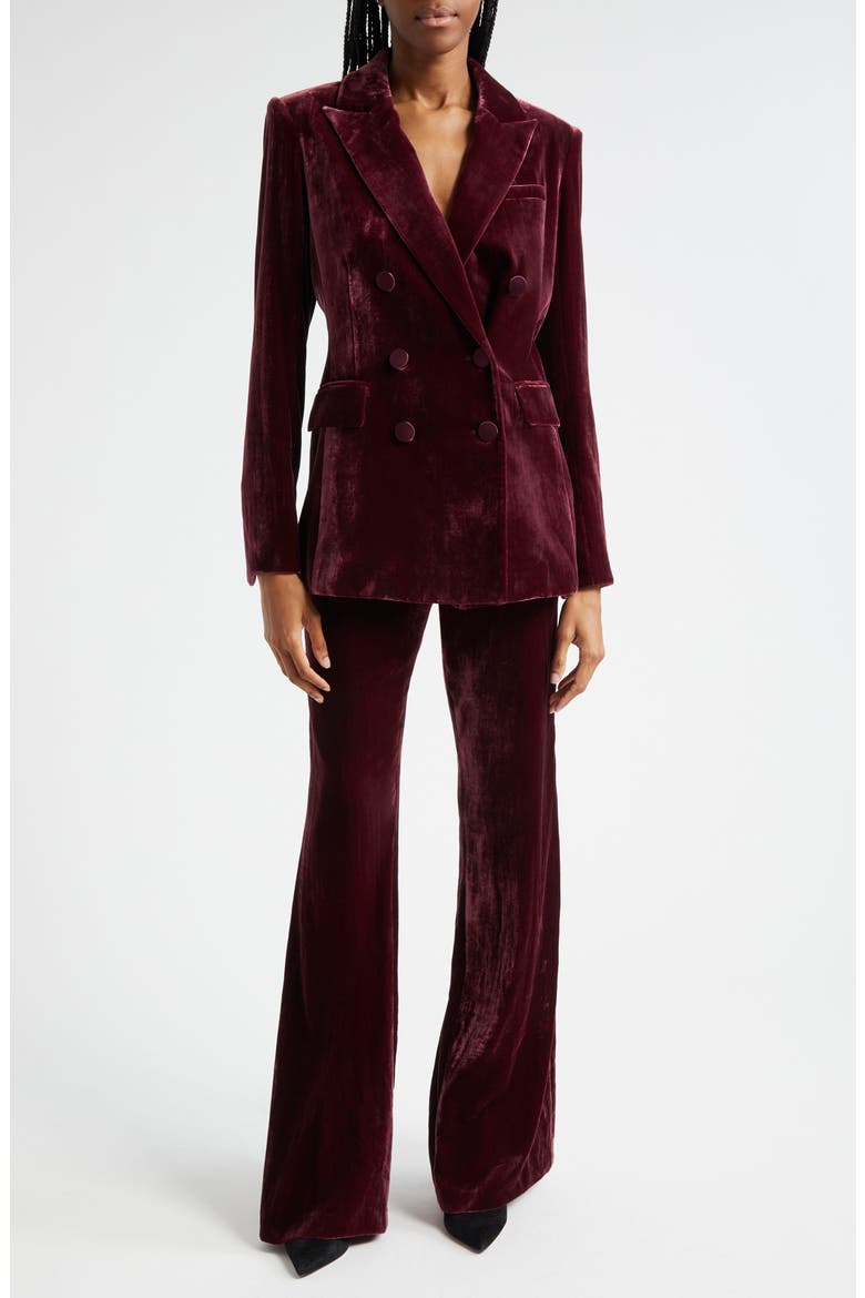 Lebone Velvet Wide Leg Pants, Alternate, color, WINE