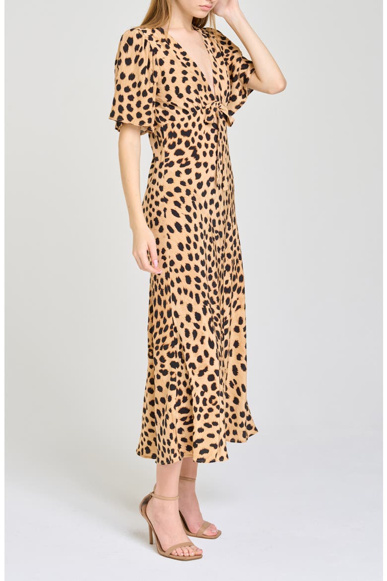 Jules Cheetah Print Midi Dress, Alternate, color, TAN CHEETAH