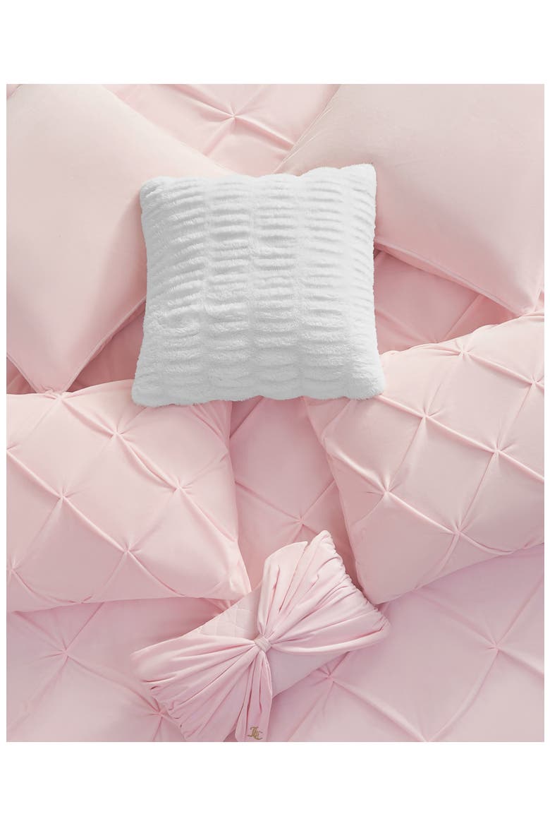 Kiss 5-Piece Pleat Plush Comforter Set, Alternate, color, PALE PINK