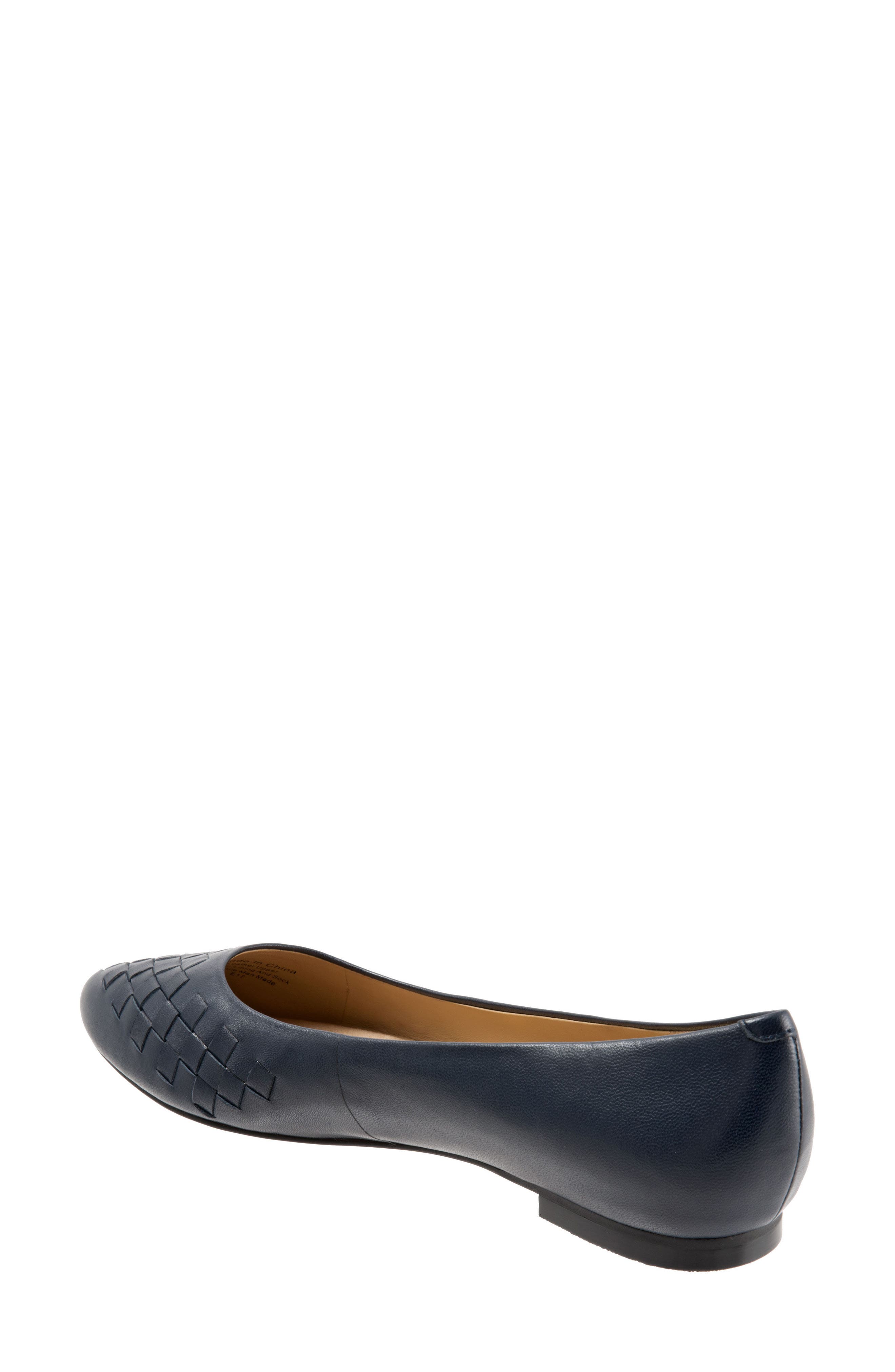 Estee Woven Flat, Alternate, color, NAVY LEATHER