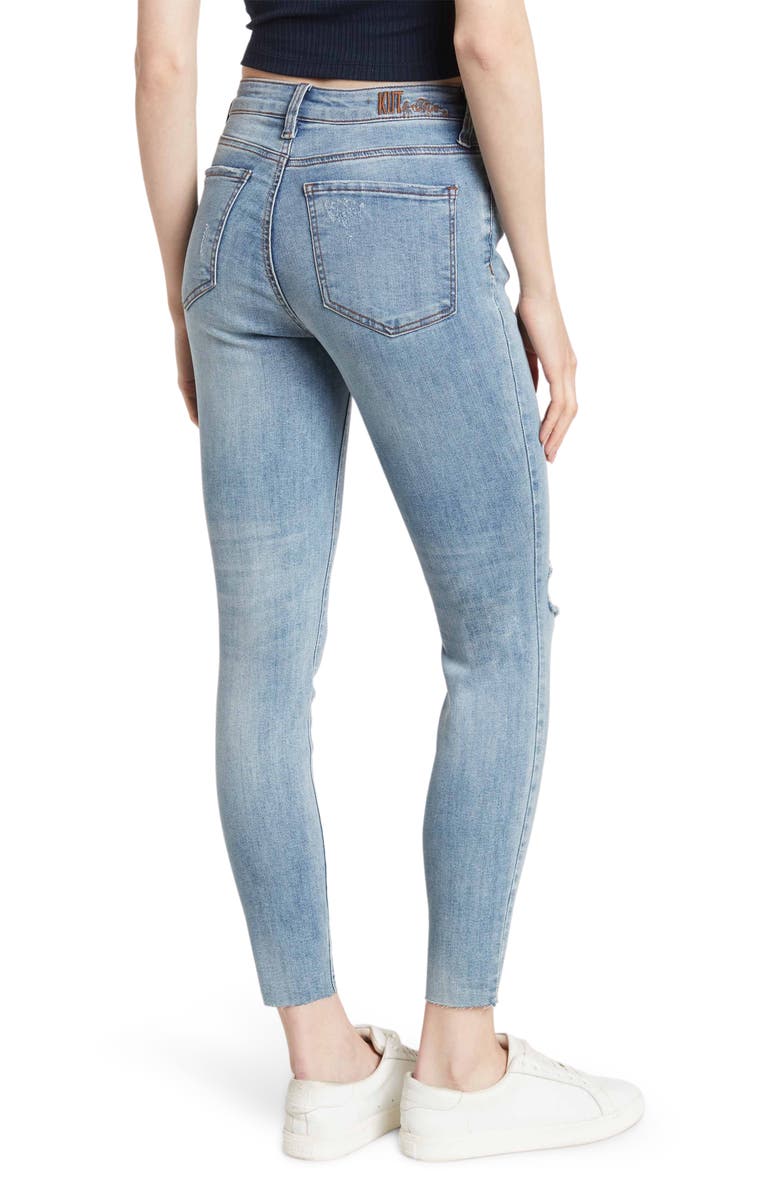 KUT from the Kloth Carlo Distressed Raw Hen Ankle Crop Skinny Jeans, Alternate, color, 