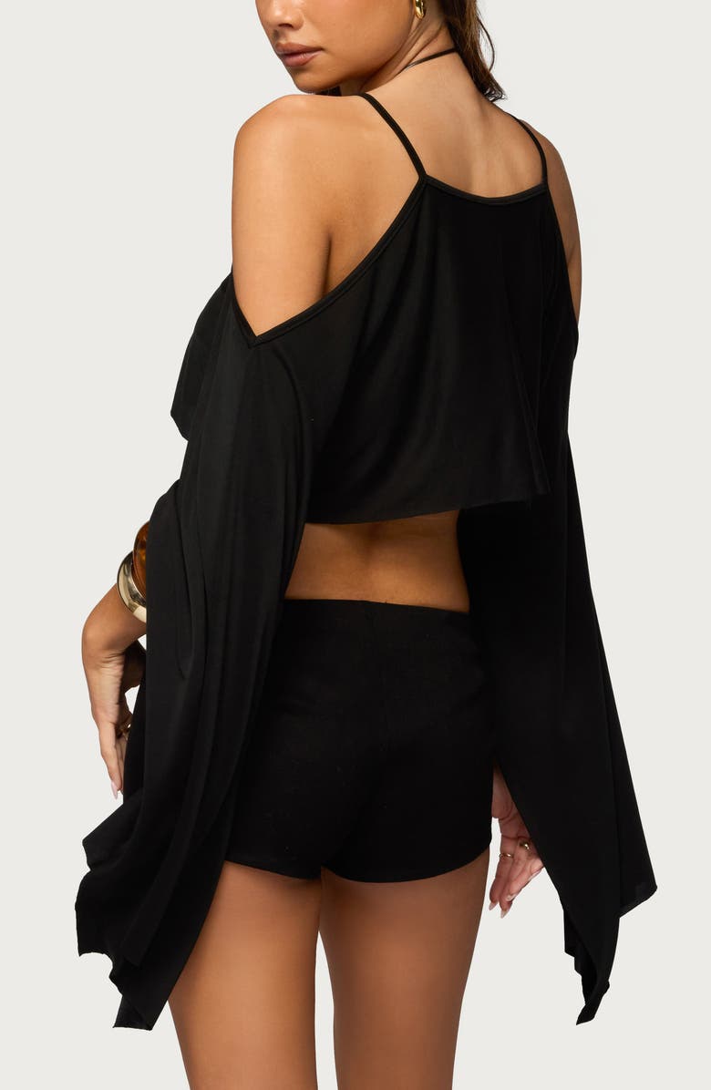 EDIKTED Ivanna Cutout Crop Top, Alternate, color, Black