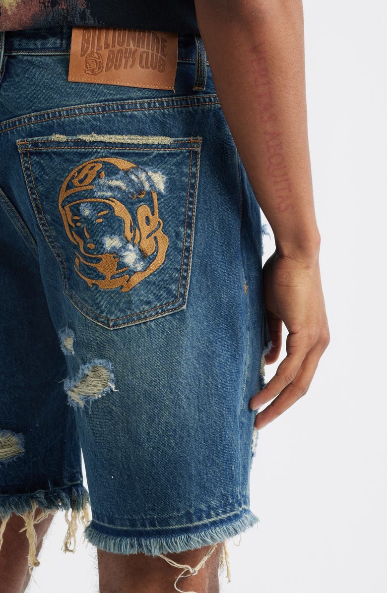 Billionaire Boys Club BB Chronos Distressed Cutoff Denim Shorts, Alternate, color, Comet