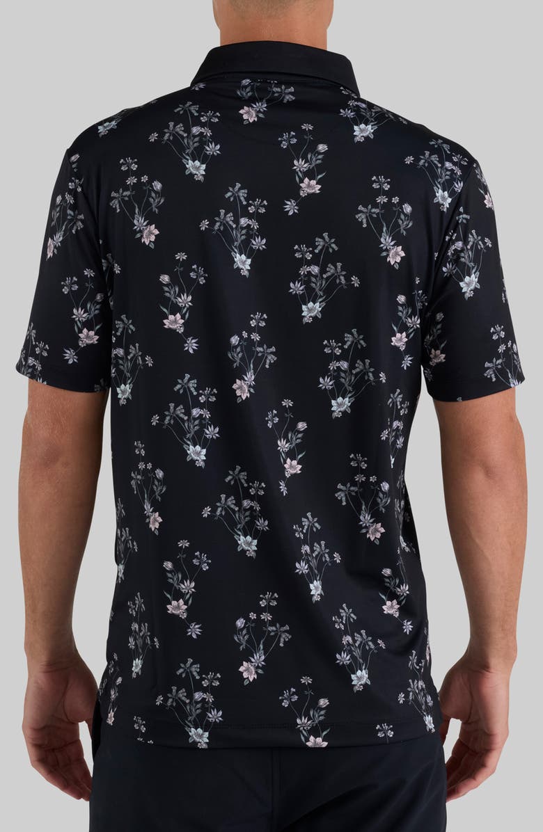 Bad Birdie Floral Performance Golf Polo, Alternate, color, Midnight Muse