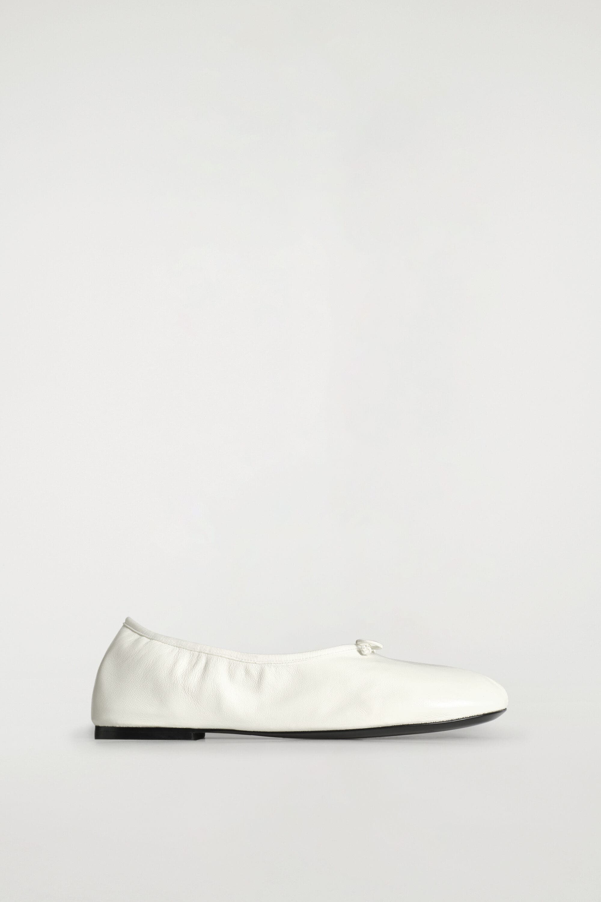 Leather Ballet Flats, Main, color, WHITE