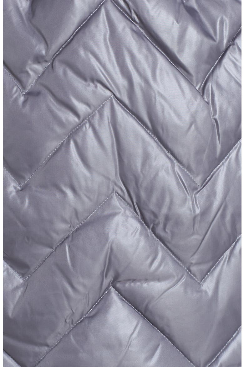 Genuine Rabbit Fur Trim Down & Feather Coat, Alternate, color, LIGHT GREY