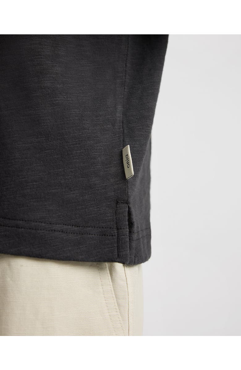 Onia Heavyweight Slub Henley Sweater, Alternate, color, Noir