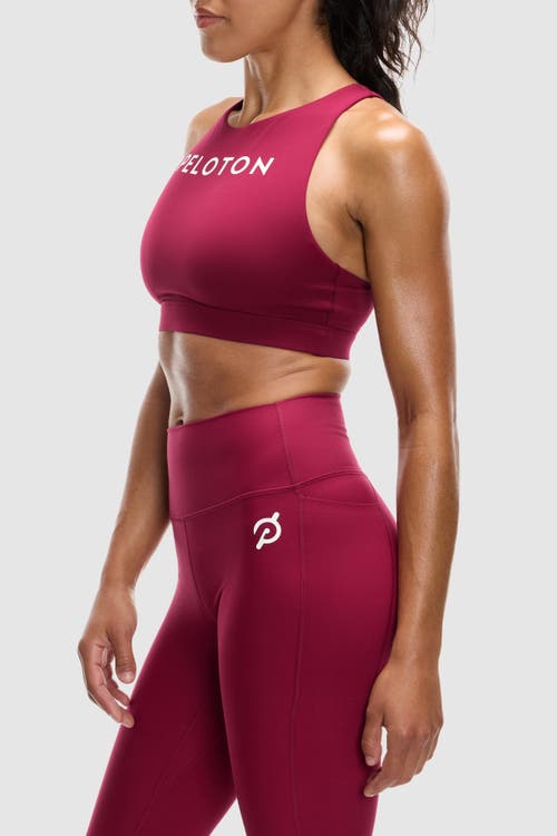 Peloton Cadent High Neck Racerback Bra In Beet Red