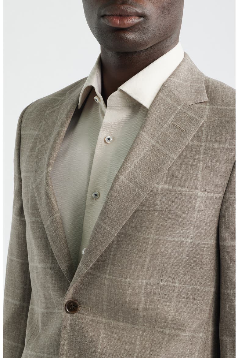 Flynn Classic Fit Tan Plaid Wool Sport Coat, Alternate, color, TAN