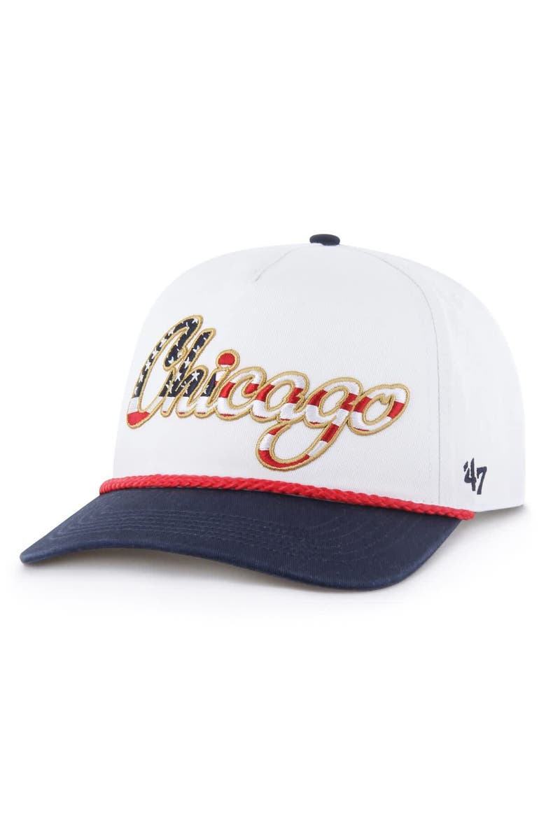 
47 Men
s 
47 White Chicago Bears Patriotic Overhand Hitch Adjustable Hat, Main, color, White