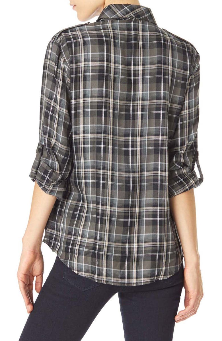Sanctuary Plaid Flannel Boyfriend Shirt, Alternate, color, 