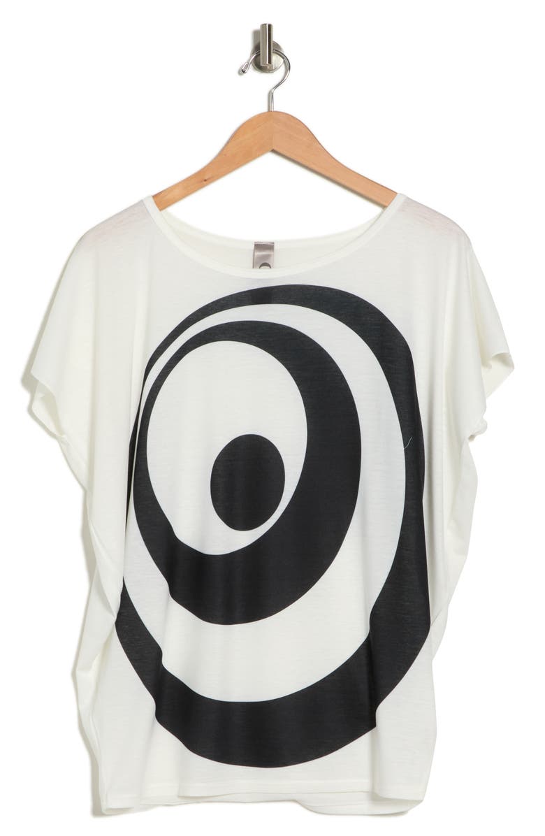 GO COUTURE Patterned Dolman Sleeve T-Shirt, Alternate, color, Black Print 1