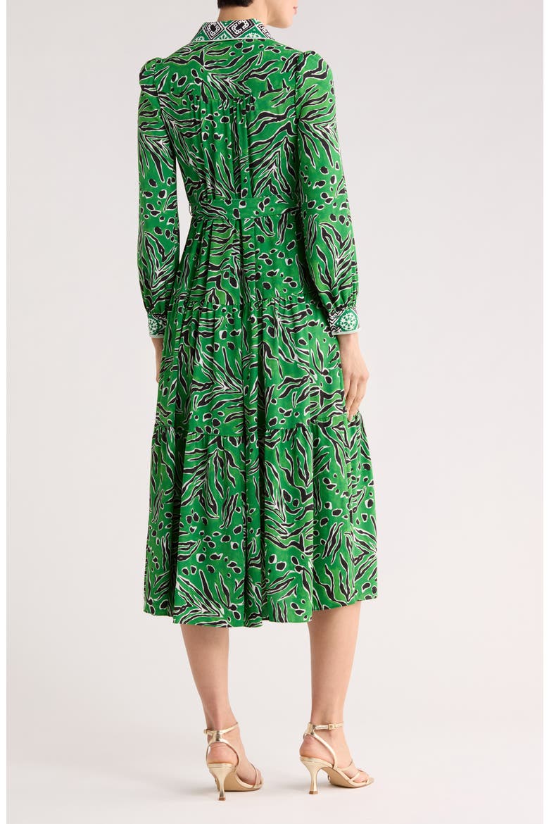 Alea Long Sleeve Shirtdress, Alternate, color, GREEN PAPER CUT OUT