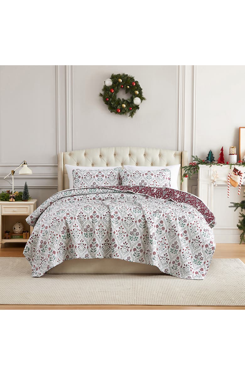 SOUTHSHORE FINE LINENS Holiday Harmony Oversize Quilt Set, Alternate, color, Holiday Harmony