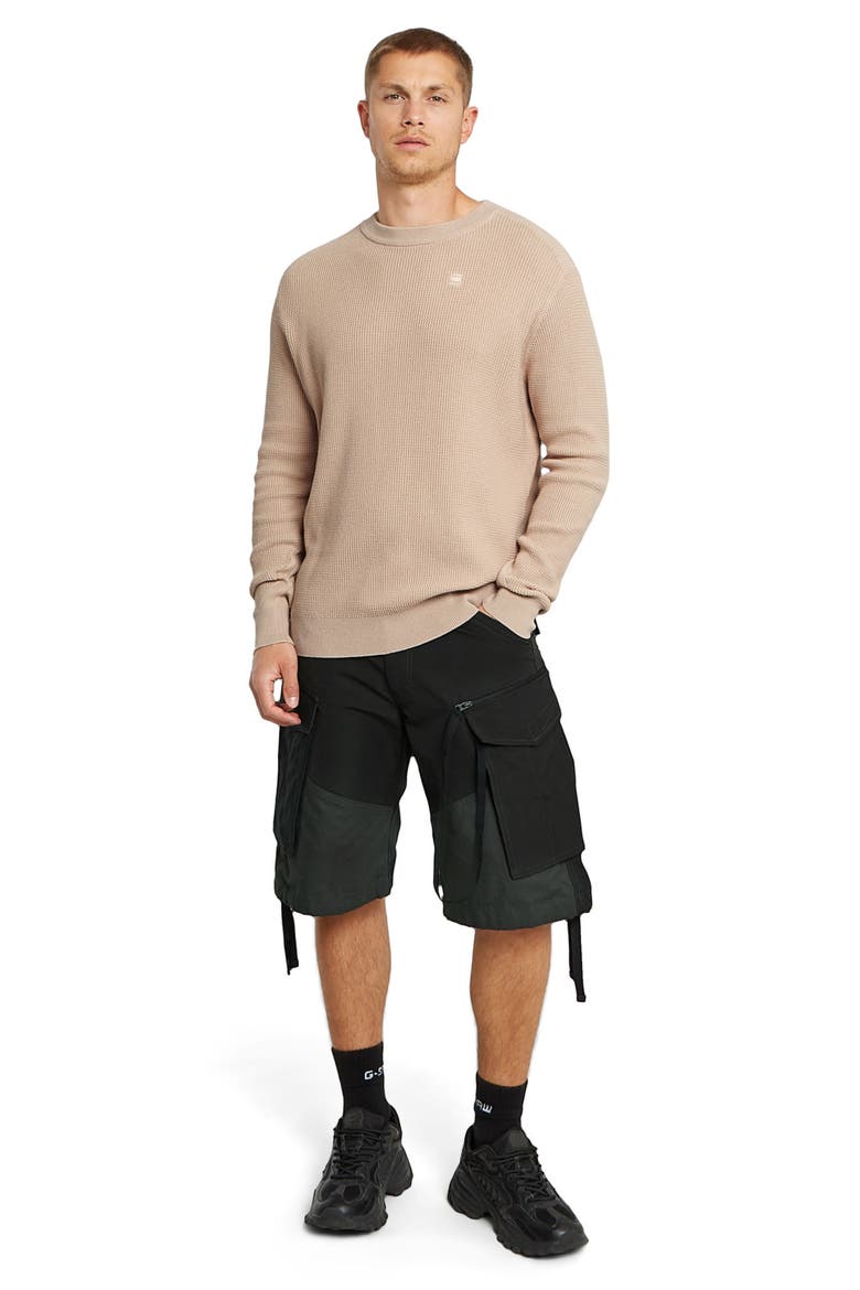 Serrated Organic Cotton Crewneck Sweater, Alternate, color, LINEN