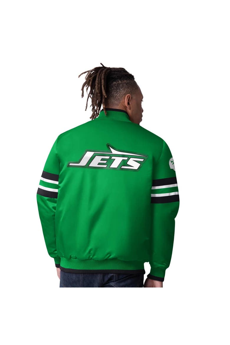Men's Starter  Green New York Jets Vintage Logo Scout I Full-Snap Varsity Jacket, Alternate, color, Green