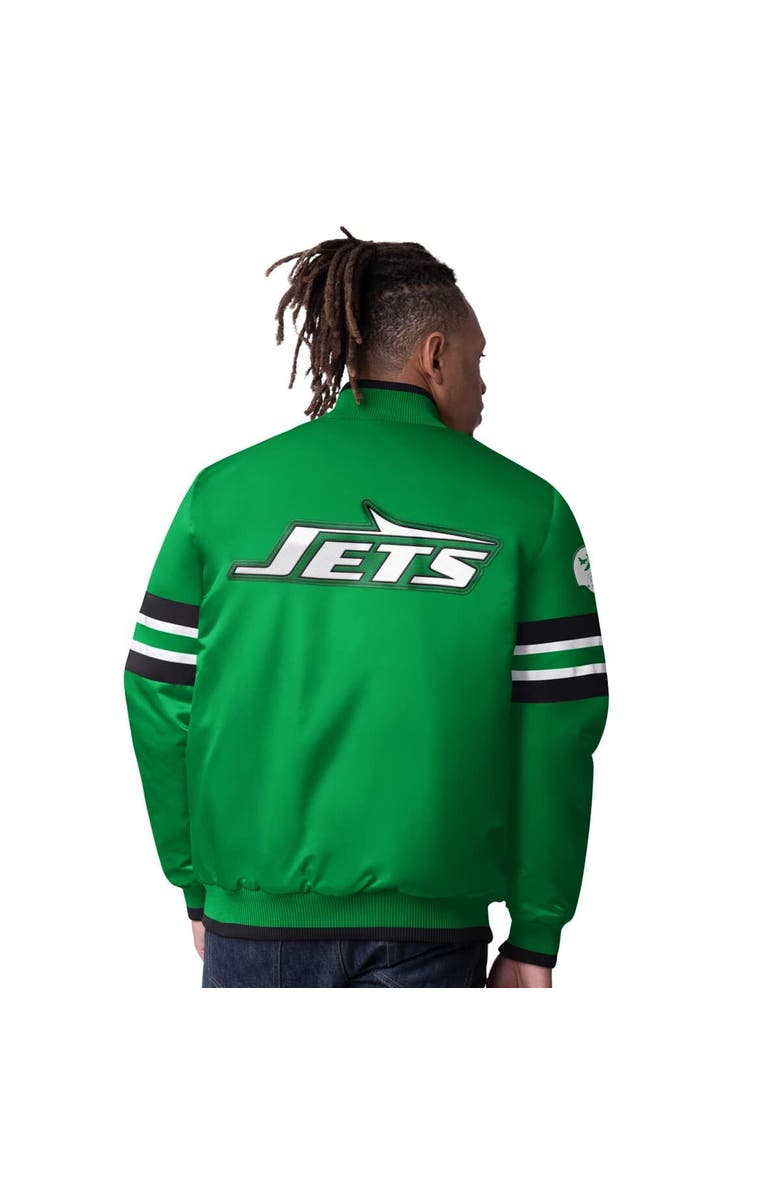 STARTER Men's Starter  Green New York Jets Vintage Logo Scout I Full-Snap Varsity Jacket, Alternate, color, Green