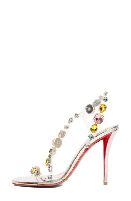 Christian Louboutin Rosa Z Crystal Embellished Transparent Slingback Sandal In Multi