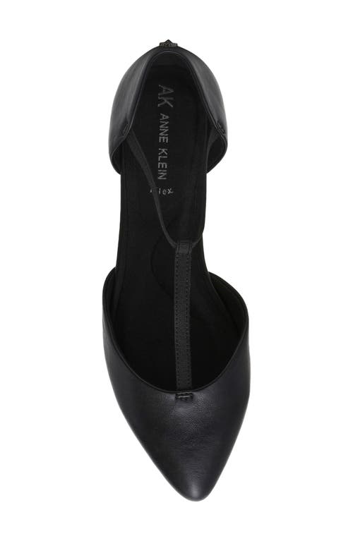 Anne Klein Okorie T-strap Flat In Black Nappa