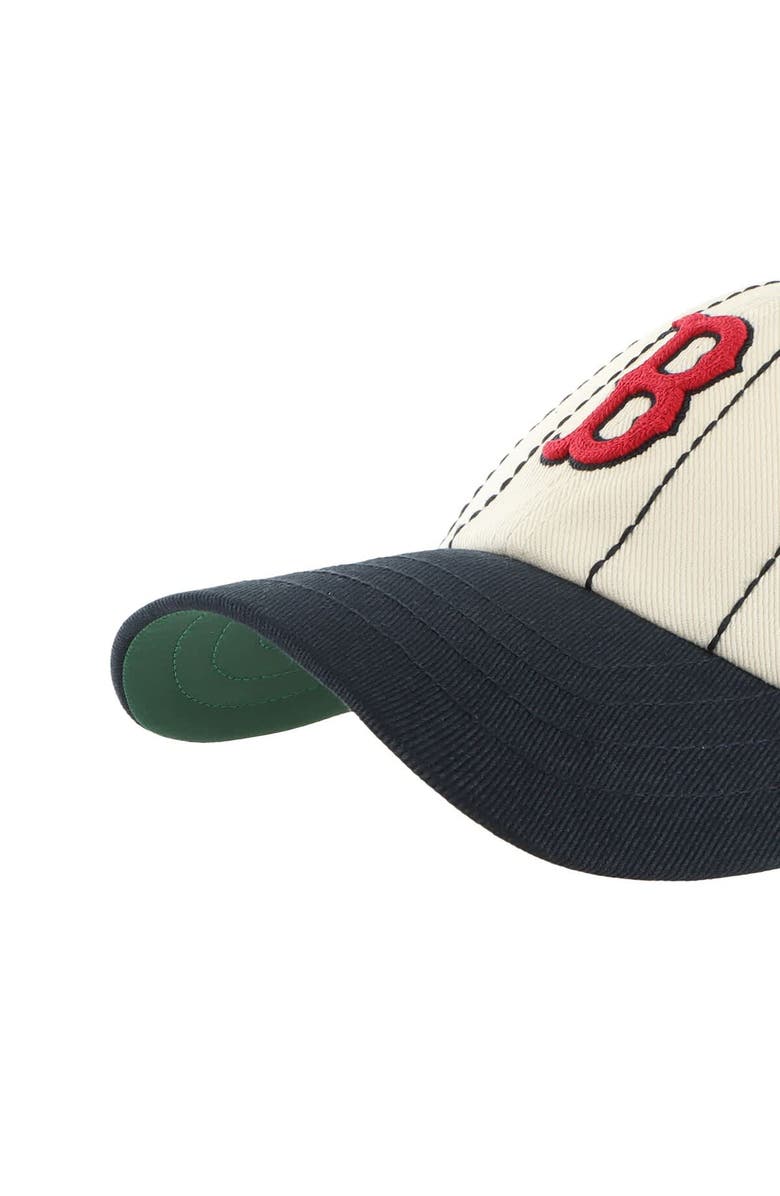 '47 Men's '47 x Rawlings Natural/Navy Boston Red Sox Pinstripe Clean Up Adjustable Hat, Alternate, color, Natural