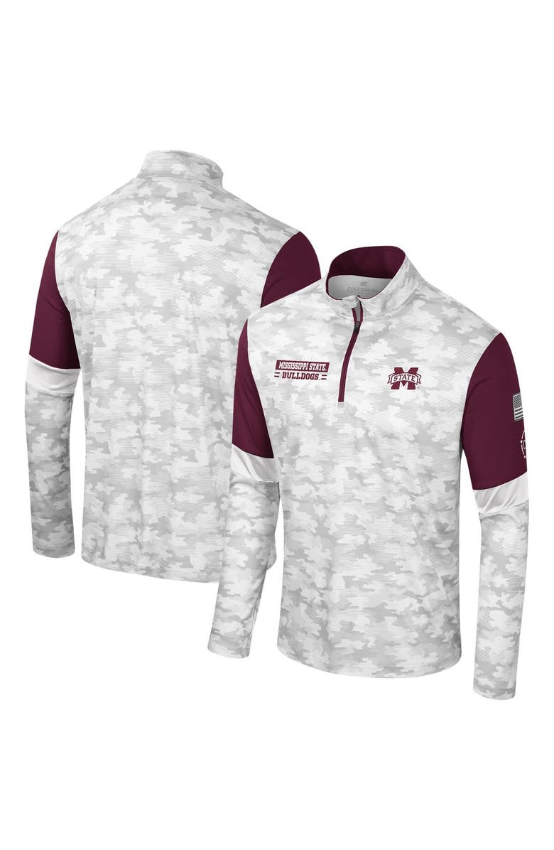 COLOSSEUM Men's Colosseum  Camo Mississippi State Bulldogs OHT Military Appreciation Tomahawk Quarter-Zip Windshirt, Alternate, color, 