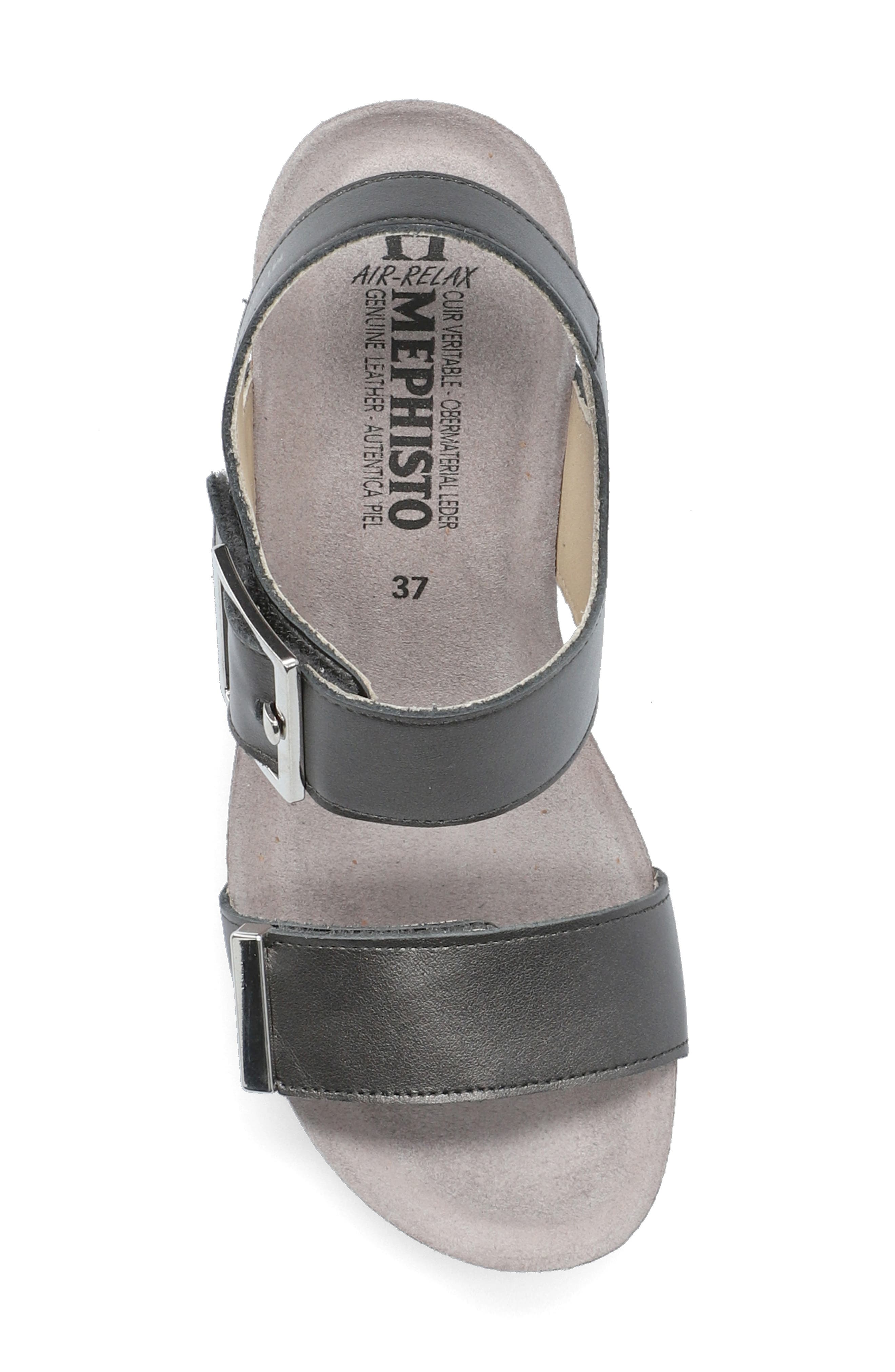 Morgana Wedge Sandal, Alternate, color, GREY LEATHER
