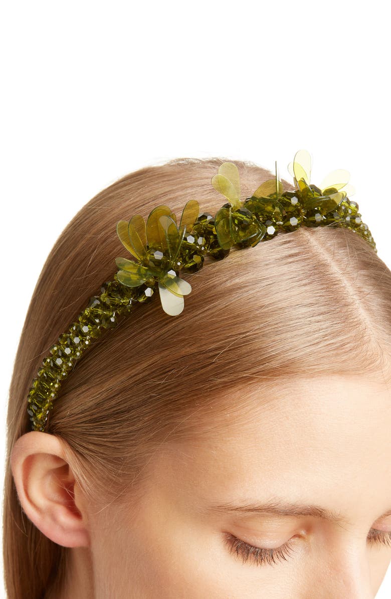 Simone Rocha Crystal Tiara Headband, Alternate, color,