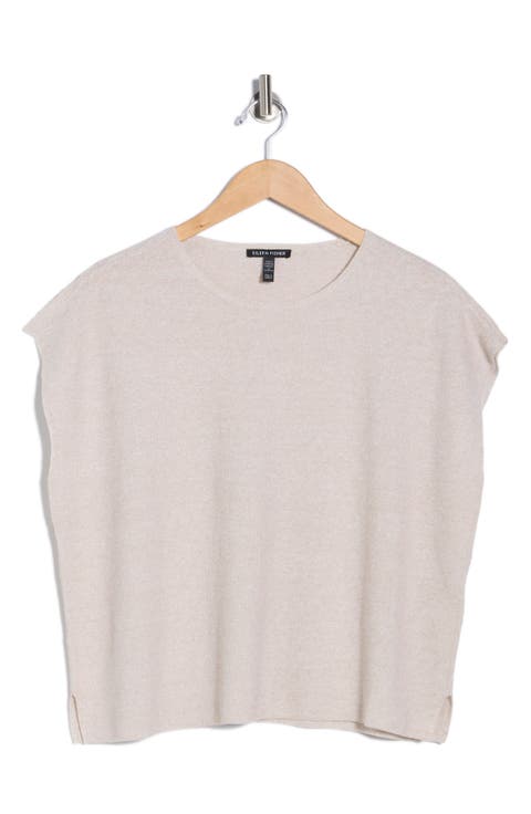 Cap Sleeve Organic Linen & Organic Cotton Sweater