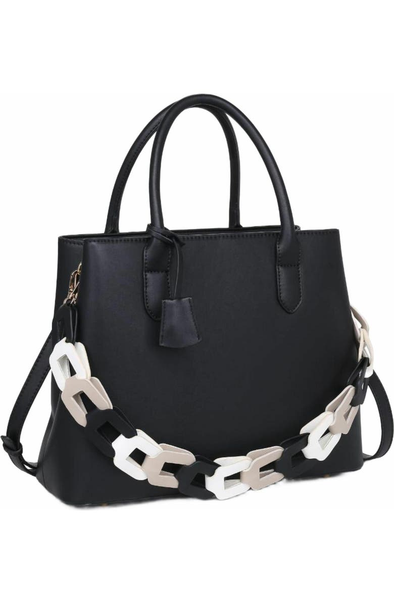 MODA LUXE Regalina Satchel, Alternate, color, Black