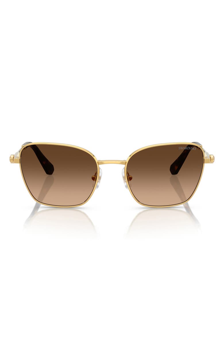 Swarovski 55mm Gradient Pilot Sunglasses, Main, color, Gold/Brown