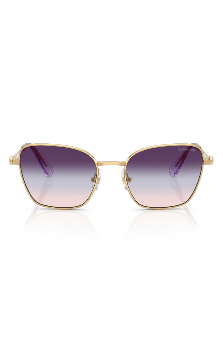 Swarovski 55mm Gradient Pilot Sunglasses, Main, color, Gold / Brown / Blue / Violet