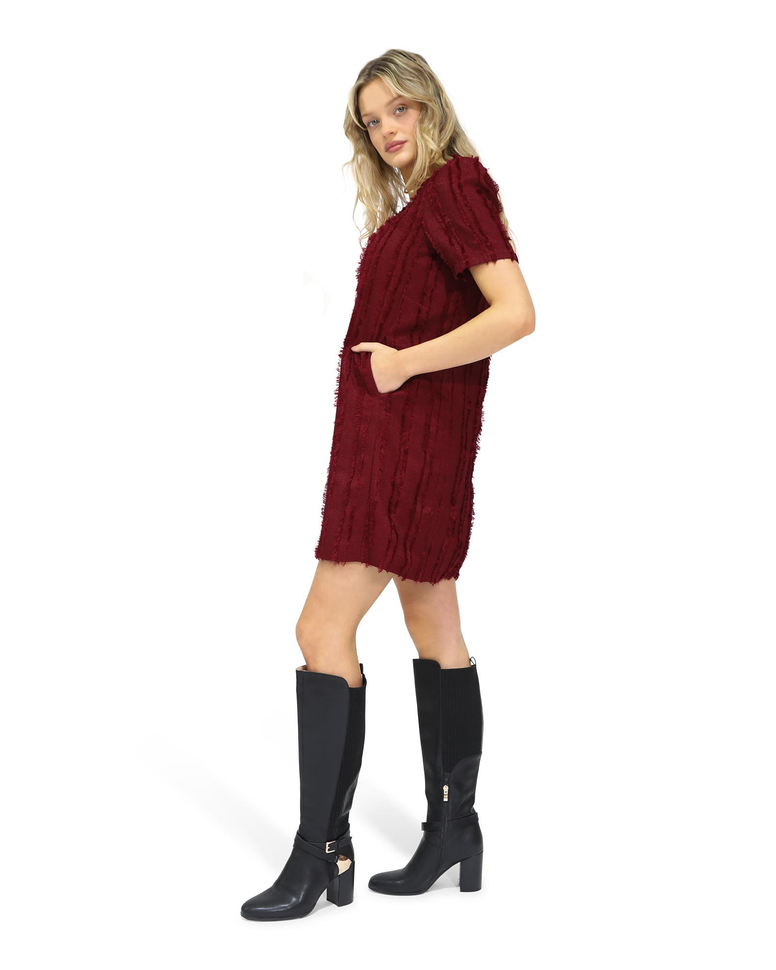 Solana Boho Fringe Shift Mini Dress - image 4