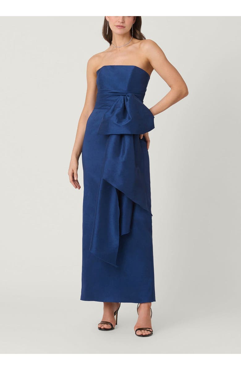 Shoshanna Midnight Midnight Hope Texture Taffeta Dress, Main, color, Navy