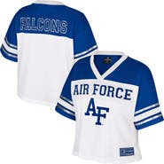 COLOSSEUM Women's Colosseum  White Air Force Falcons Treasure Cropped Football Jersey