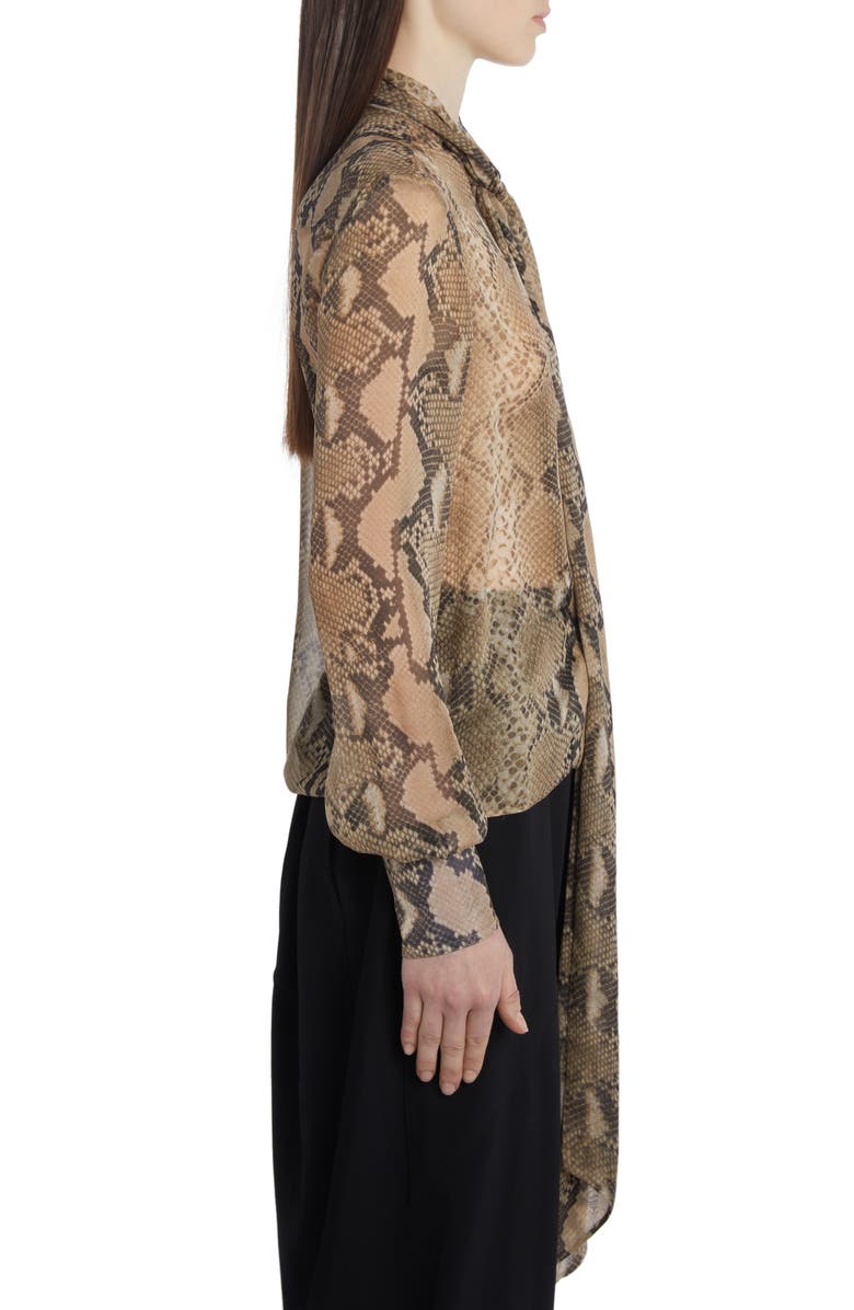Stella McCartney Python Print Sheer Silk Blouse, Alternate, color, 