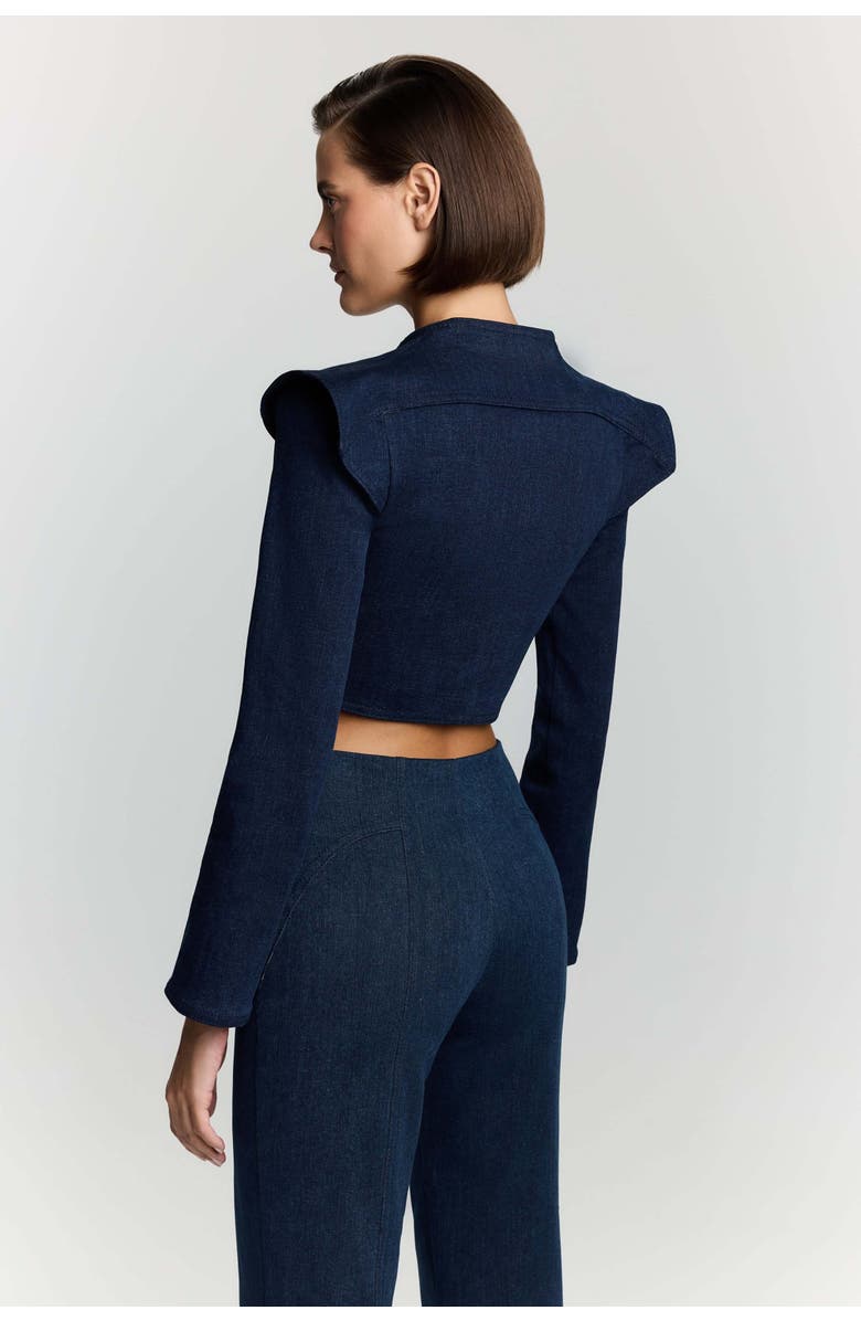 Jendue US Harmony Denim Jacket - Cropped & Stylish Outerwear, Alternate, color, Deep Blue